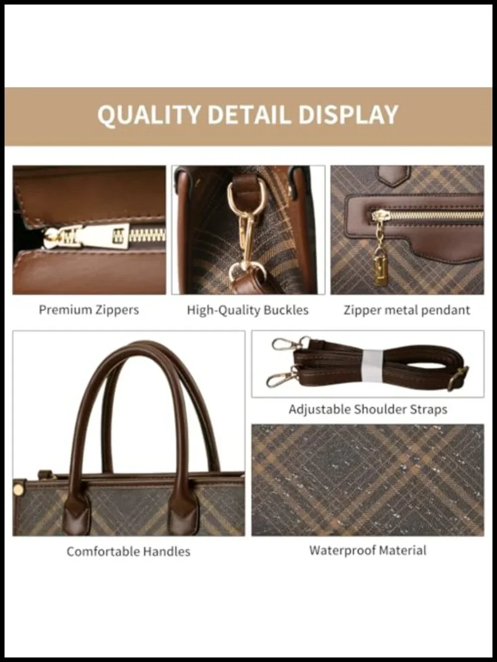 3-Piece Women's PU Leather Tote Set with Wallet & Cardholder
